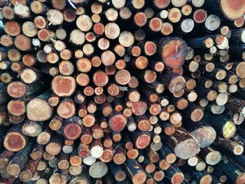 Full frame shot of logs