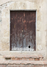 Close-up of closed wooden door