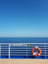 View of sea against clear sky