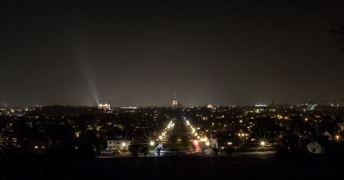 Illuminated city at night