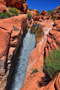 Gunlock state park reservoir falls, waterfall, utah by st george. united states.