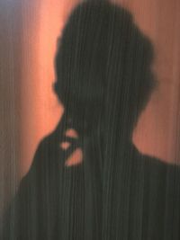 Close-up of shadow of woman on wall