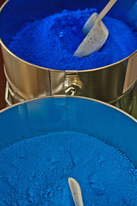 Close-up high angle view of blue bread