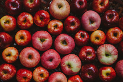 Full frame shot of apples in market