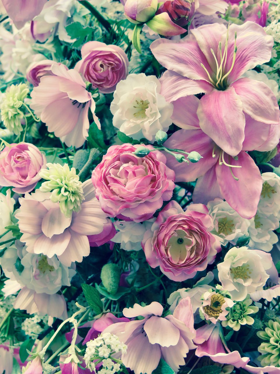 HIGH ANGLE VIEW OF PINK ROSES ON PLANT