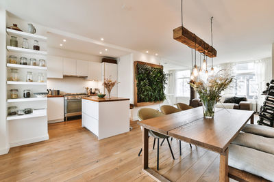 Potted plants on table at home