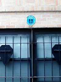 Low angle view of sign on building