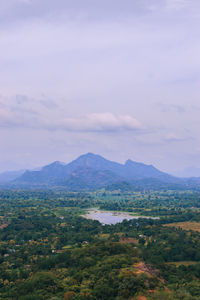 High angle view of landscape against sky