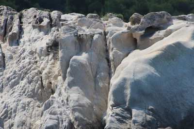 Rock formations on shore