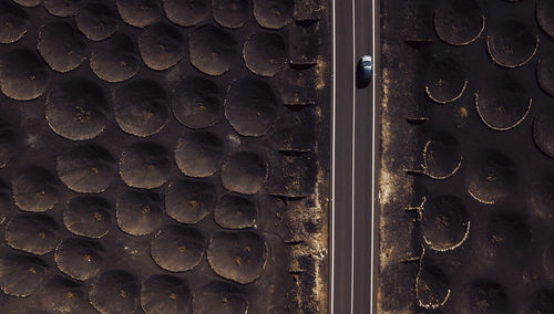 Aerial view of car on road