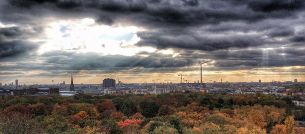 Storm clouds over landscape