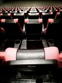 High angle view of empty seats in theater