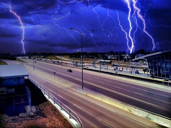 Light trails at night