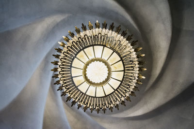 Directly below shot of spiral staircase in building