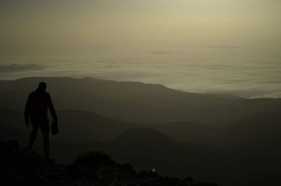 Silhouette of mountains at sunset