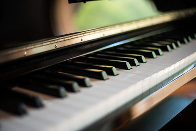 Close-up of piano keys