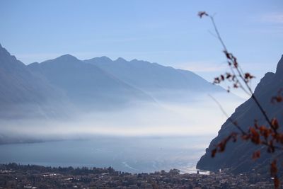 Scenic view of mountains against sky