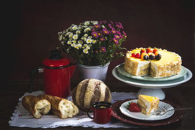 Various food on table