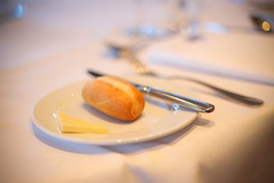 Close-up of dessert in plate on table