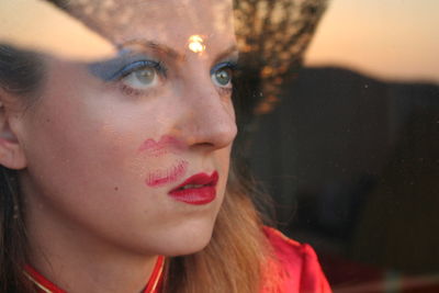 Close-up of thoughtful woman