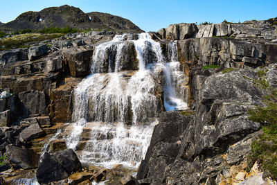 Scenic view of waterfall