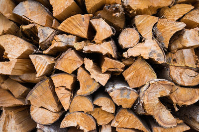 Full frame shot of firewood