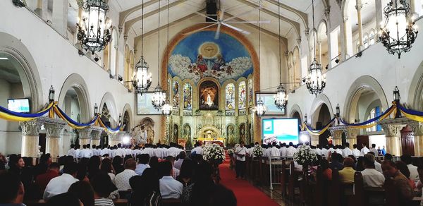 Group of people in front of building