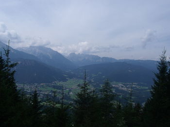 Scenic view of mountains against sky