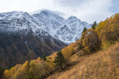 Scenic view of mountains against sky