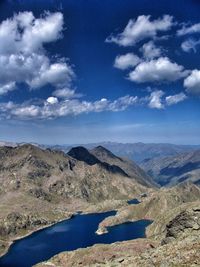 Scenic view of landscape against cloudy sky