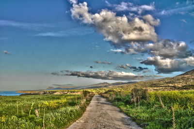 Road by sea against sky