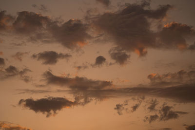 Low angle view of sky during sunset