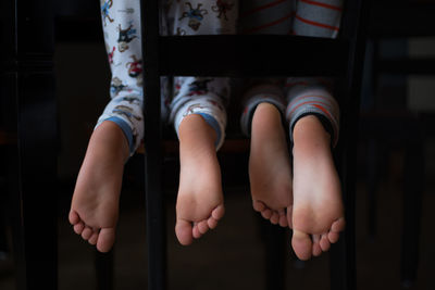 Low section of children on chair