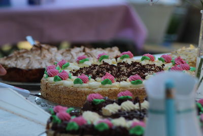 Close-up of cake on table