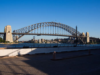 Suspension bridge against clear sky