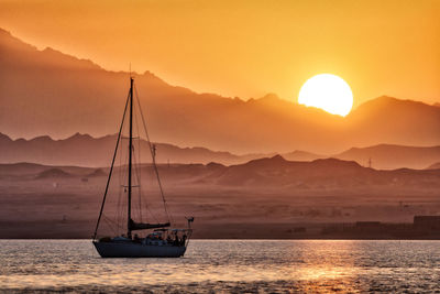 Scenic view of sea during sunset