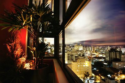 Illuminated city at night