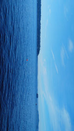 Scenic view of sea against blue sky