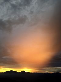 Scenic view of landscape against sky during sunset