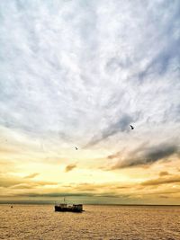 Seascape with dramatic sky 