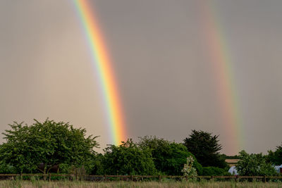 Scenic view of rainbow against sky