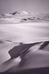 Sand dunes in desert against sky