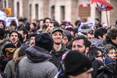 Group of people in city street