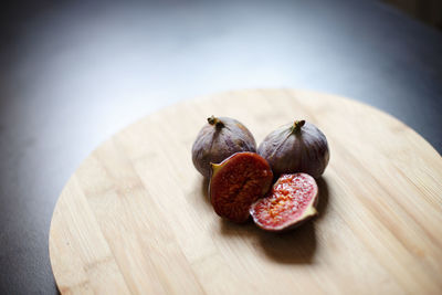 Close-up of strawberries on table