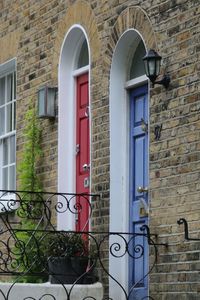 Closed doors of houses