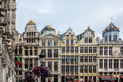 Low angle view of grand place against sky