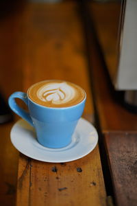 Coffee cup on table