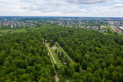 Military burial among green trees at the balino cemetery in the city of ivanovo.