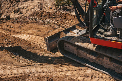 High angle view of construction site