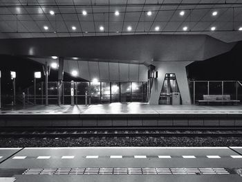 Railroad station at night